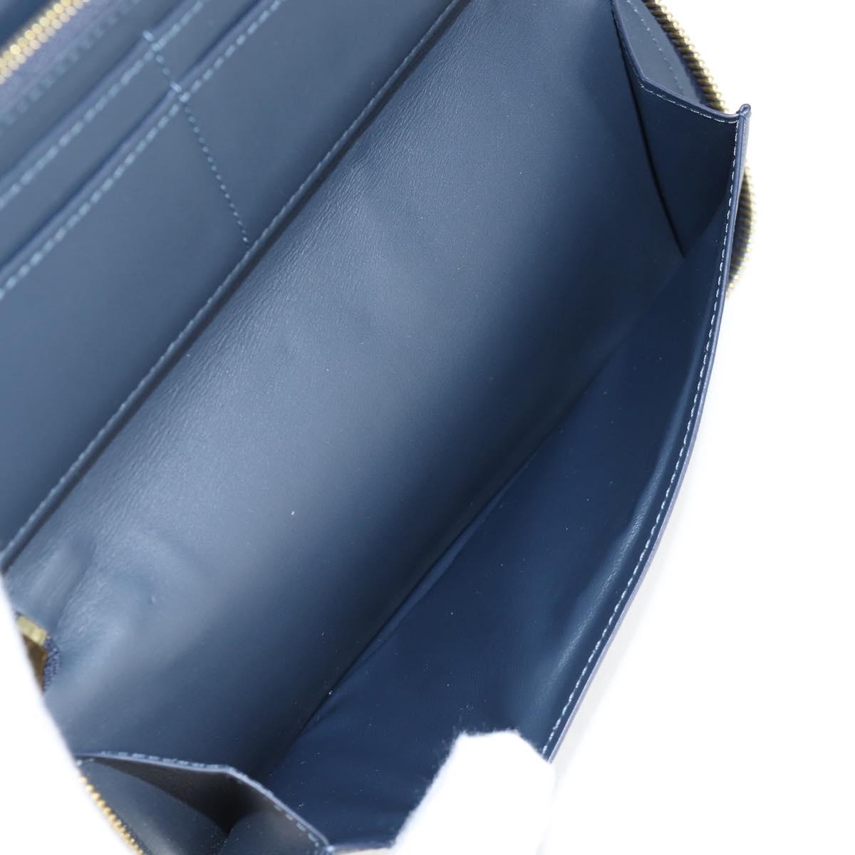 LOUIS VUITTON NIGO LV Squared Zippy Wallet Long Wallet Navy M81107 Auth 126433M