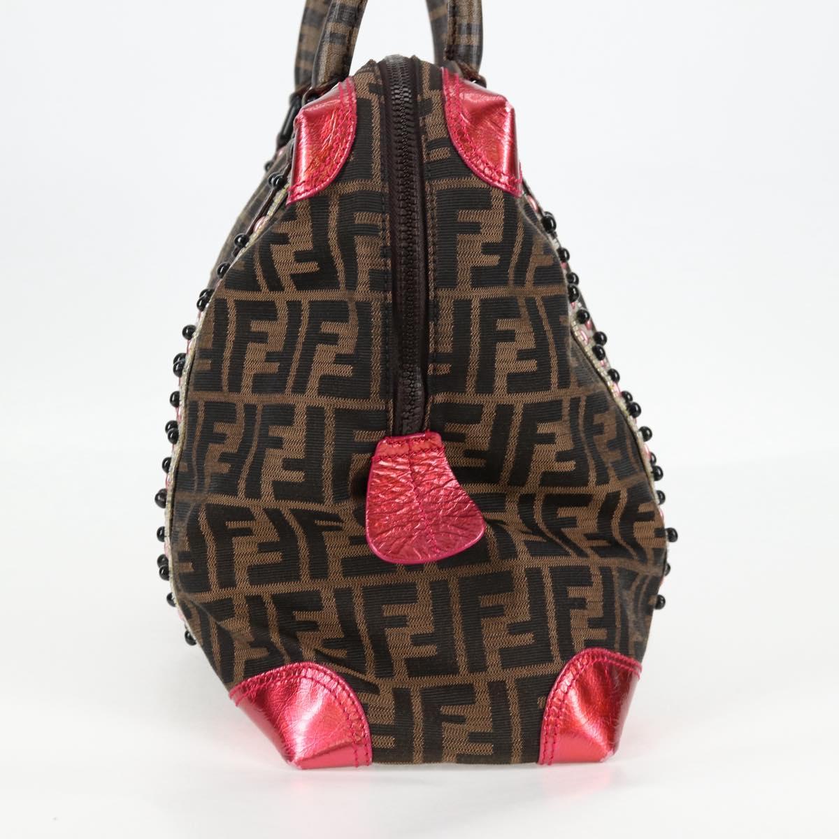 FENDI Zucca Canvas Tote Bag Black Brown Auth 126450V