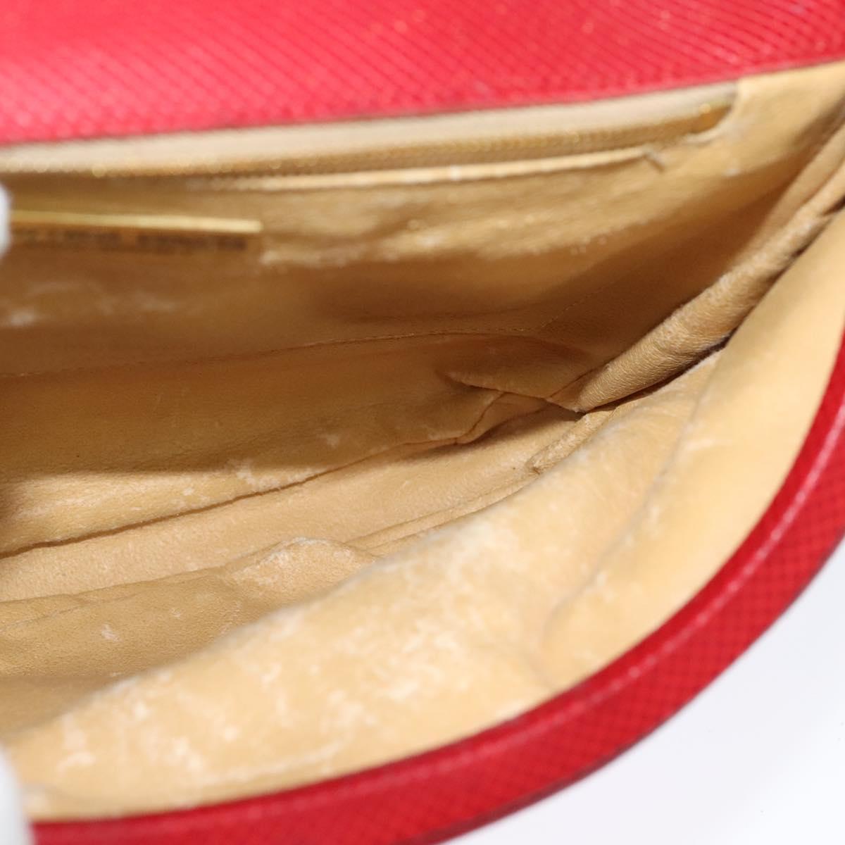 BOTTEGA VENETA Shoulder Bag Leather Red Gold Auth 126463