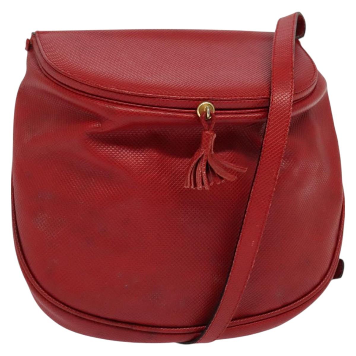 BOTTEGA VENETA Shoulder Bag Leather Red Gold Auth 126463