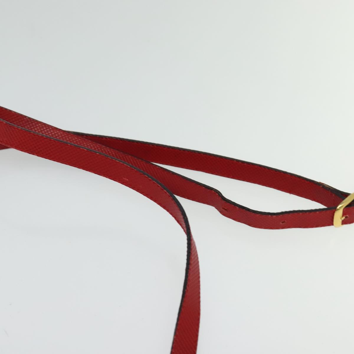 BOTTEGA VENETA Shoulder Bag Leather Red Gold Auth 126463