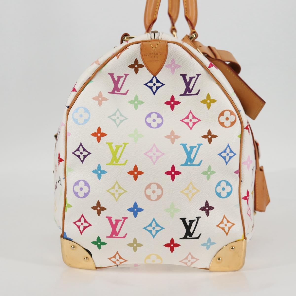 LOUIS VUITTON Monogram Multicolor Keepall 45 Bag White M92641 LV Auth 126488V
