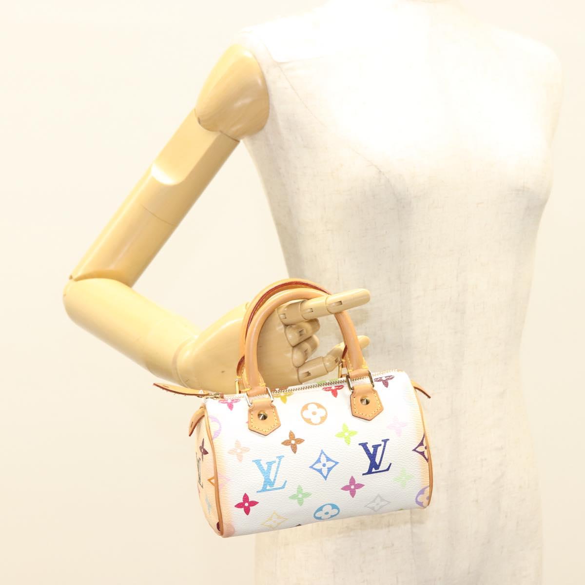 LOUIS VUITTON Monogram Multicolor Mini Speedy Bag White M92645 LV Auth 126502V