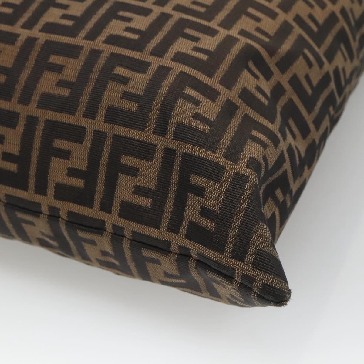 FENDI Zucca Canvas Shoulder Bag Black Brown Auth 126525