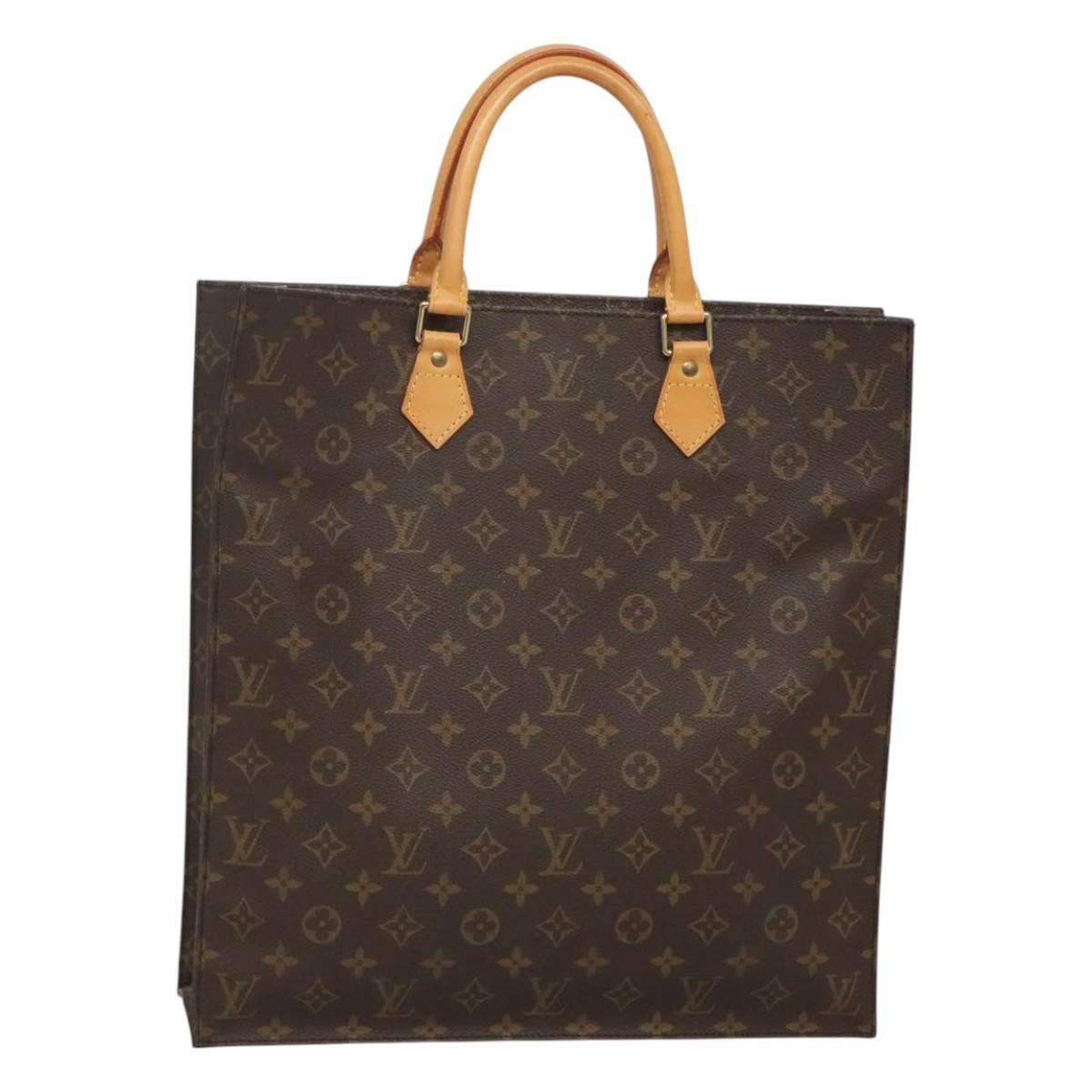 LOUIS VUITTON Monogram Sac Plat Hand Bag M51140 LV Auth 126531