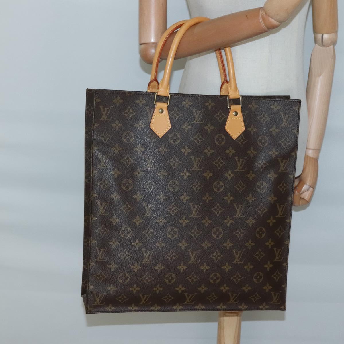 LOUIS VUITTON Monogram Sac Plat Hand Bag M51140 LV Auth 126531