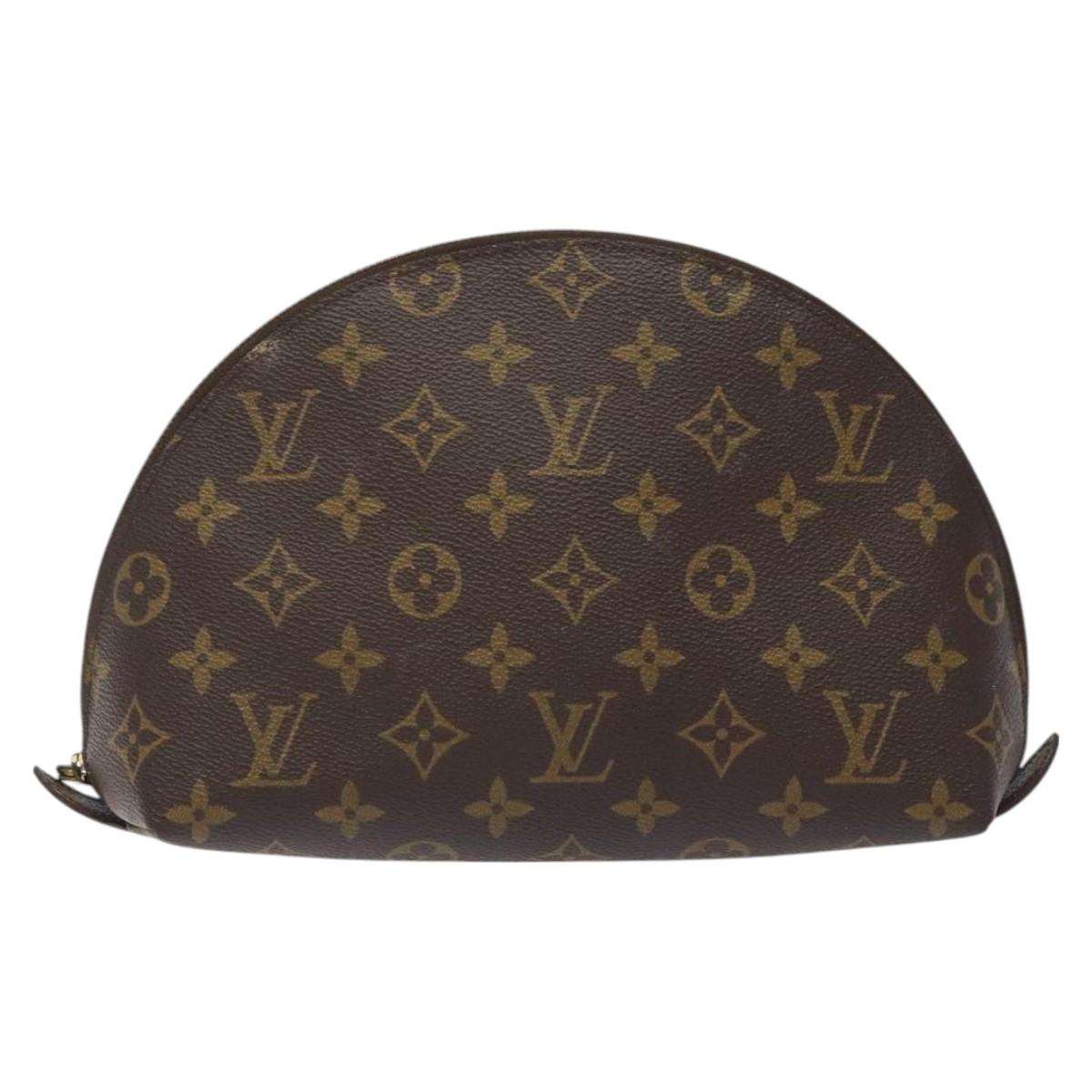 LOUIS VUITTON Monogram Trousse Demi Ronde Cosmetic Pouch M47520 LV Auth 126544