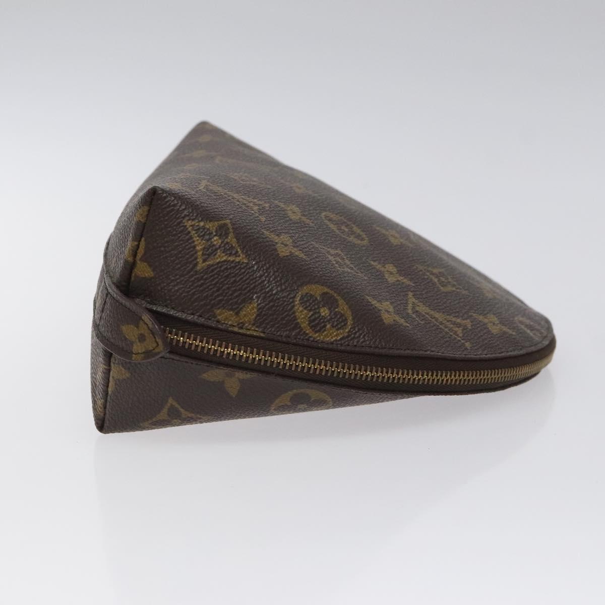 LOUIS VUITTON Monogram Trousse Demi Ronde Cosmetic Pouch M47520 LV Auth 126544