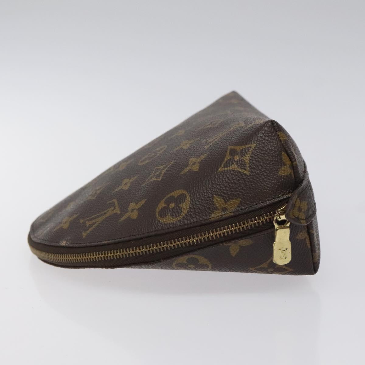 LOUIS VUITTON Monogram Trousse Demi Ronde Cosmetic Pouch M47520 LV Auth 126544