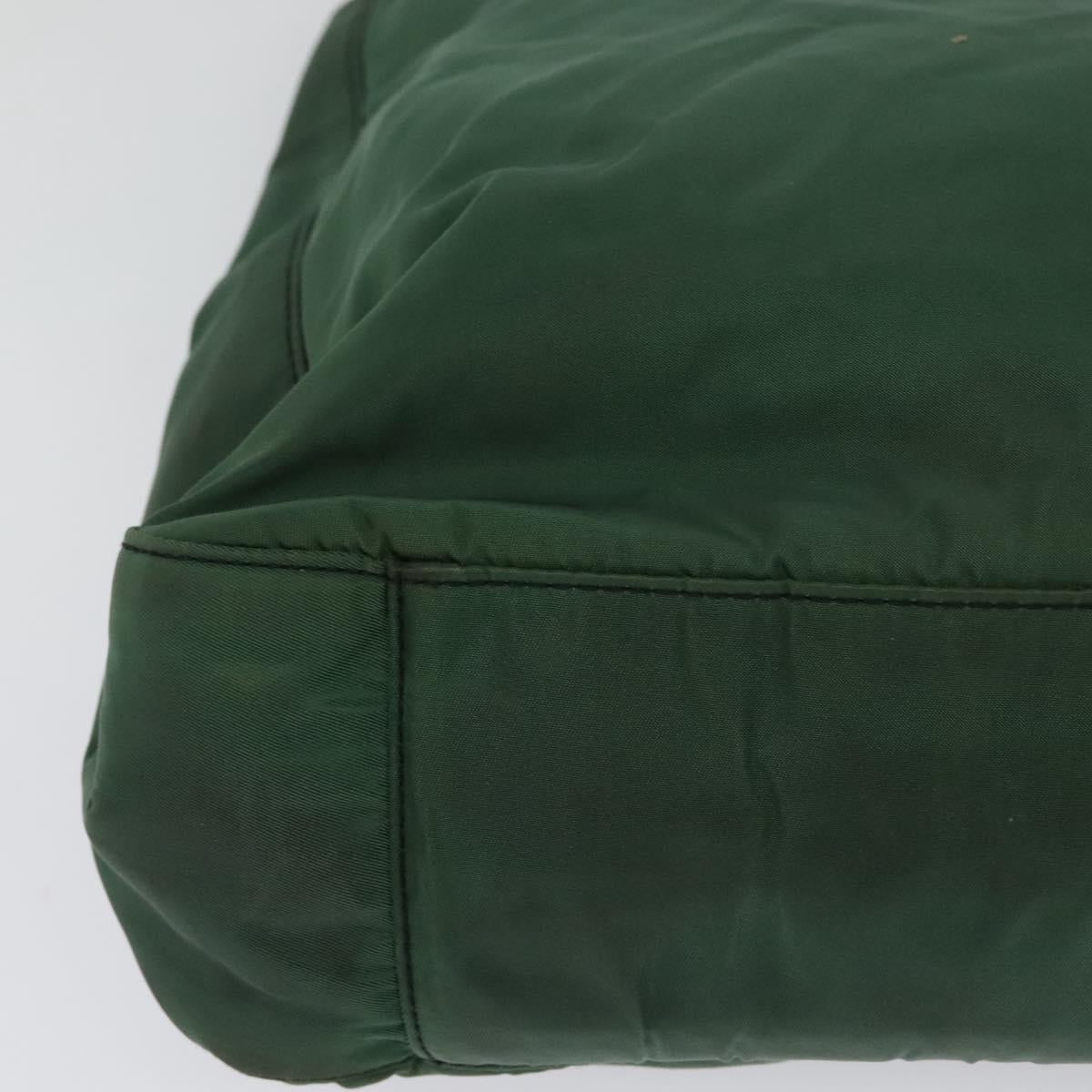 PRADA Shoulder Bag Nylon Plastic Green Silver Auth 126560