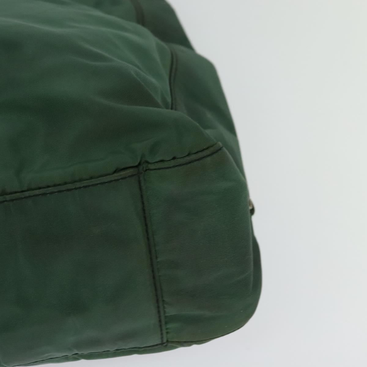 PRADA Shoulder Bag Nylon Plastic Green Silver Auth 126560