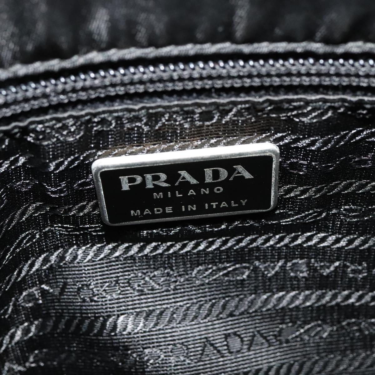 PRADA Shoulder Bag Nylon Plastic Green Silver Auth 126560