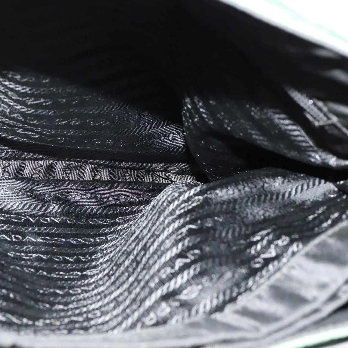 PRADA Shoulder Bag Nylon Plastic Green Silver Auth 126560