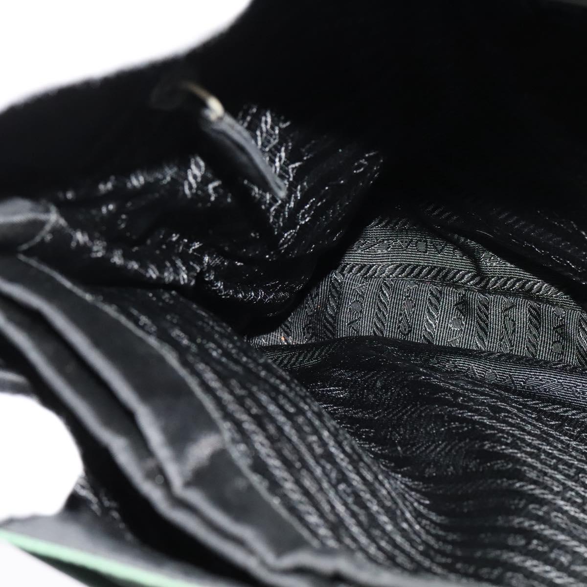 PRADA Shoulder Bag Nylon Plastic Green Silver Auth 126560