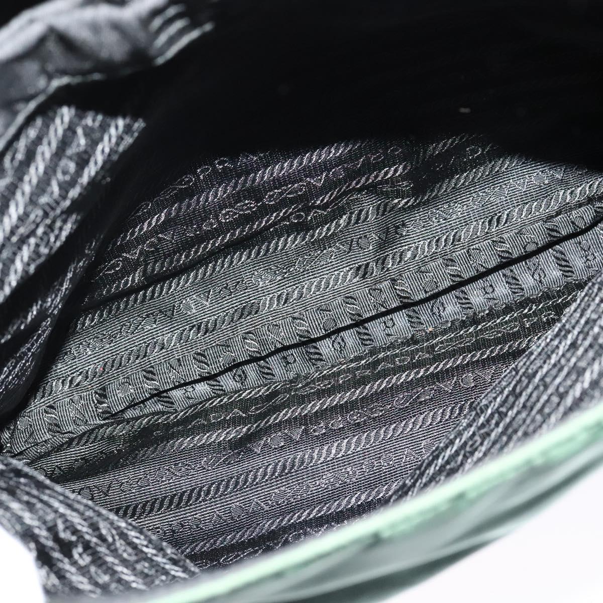 PRADA Shoulder Bag Nylon Plastic Green Silver Auth 126560