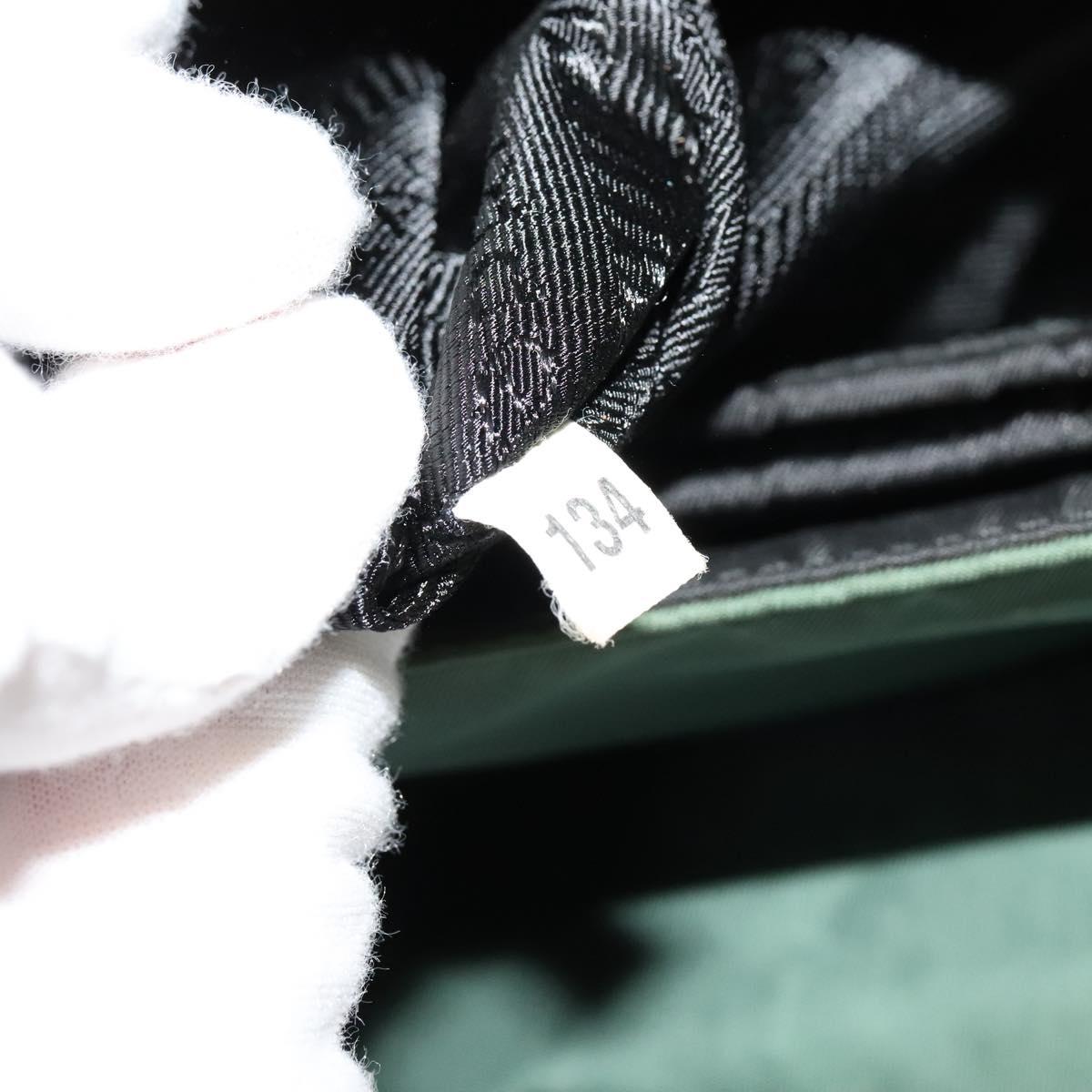 PRADA Shoulder Bag Nylon Plastic Green Silver Auth 126560