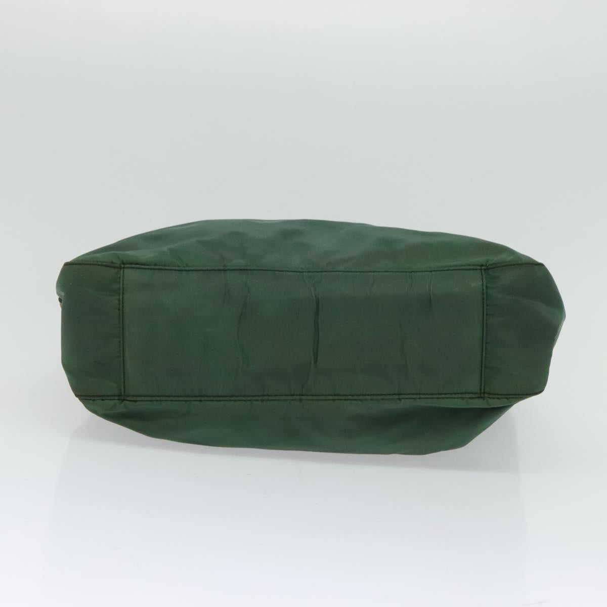 PRADA Shoulder Bag Nylon Plastic Green Silver Auth 126560