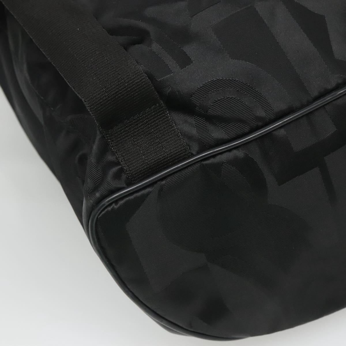 Salvatore Ferragamo Backpack Nylon Black Gold Auth 126564