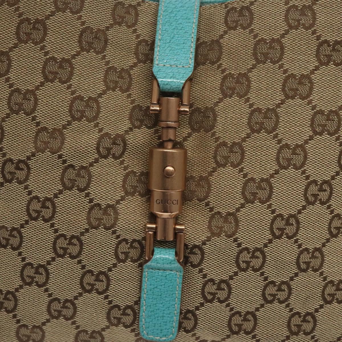 GUCCI Jackie GG Canvas Shoulder Bag Beige 120888 Auth 126565