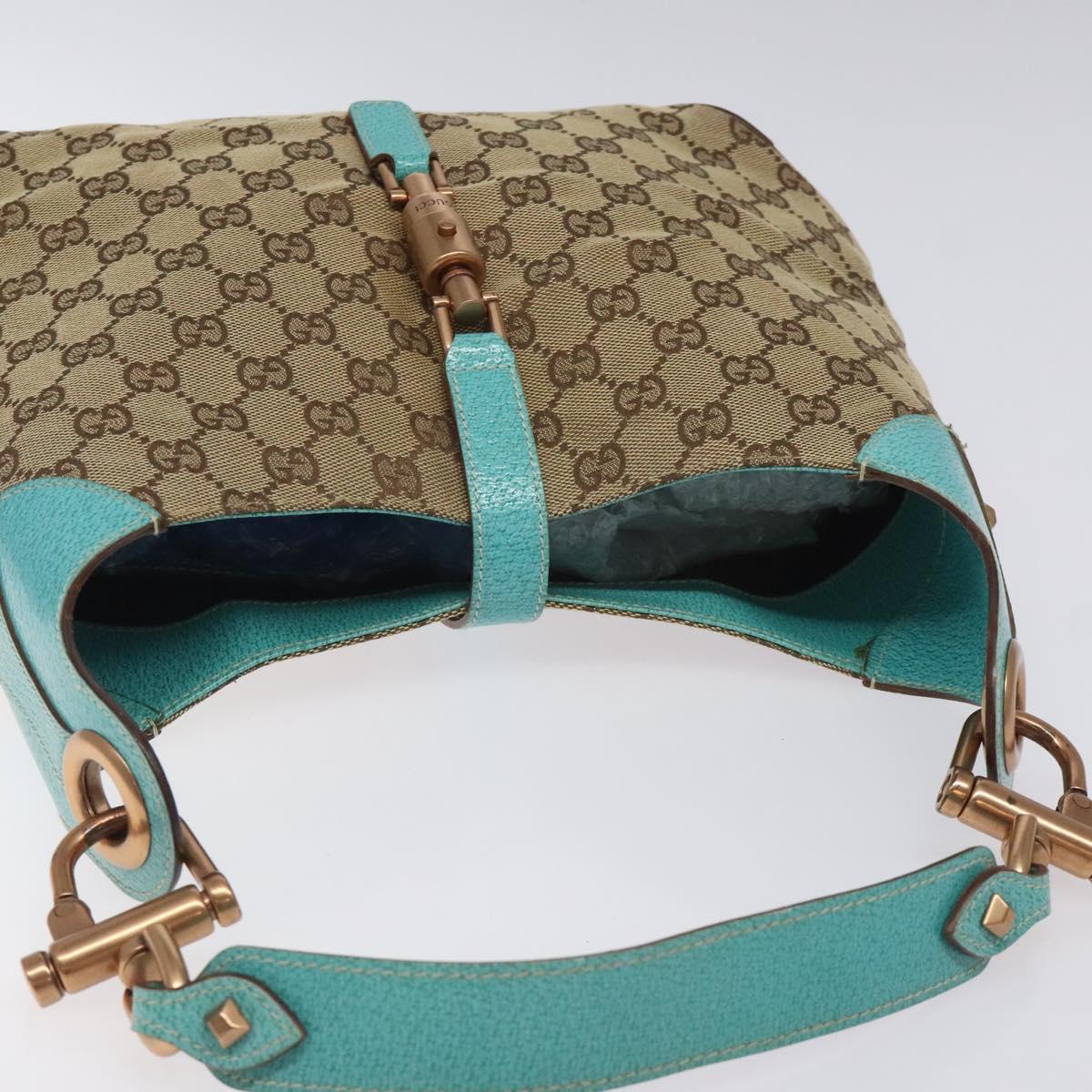 GUCCI Jackie GG Canvas Shoulder Bag Beige 120888 Auth 126565