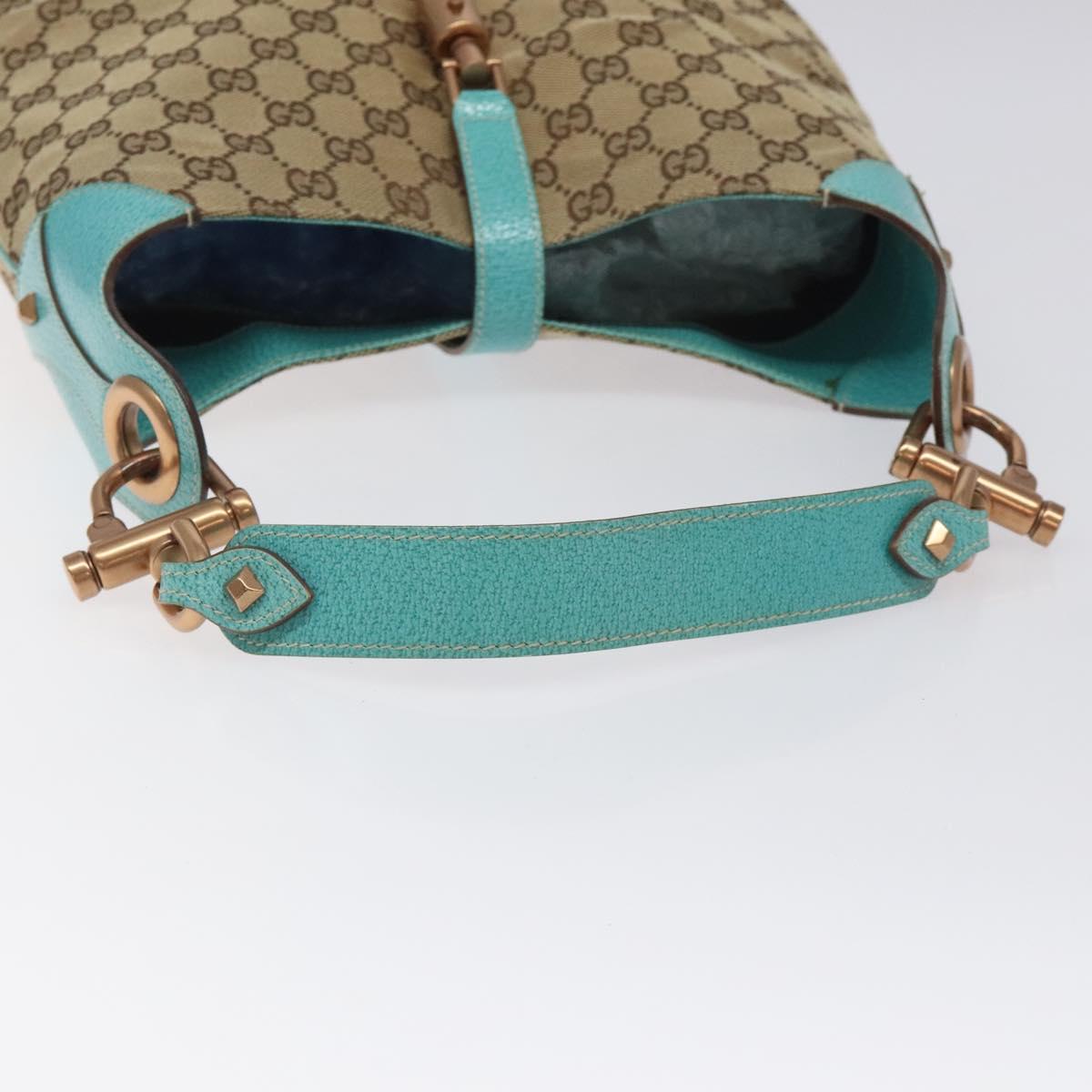 GUCCI Jackie GG Canvas Shoulder Bag Beige 120888 Auth 126565