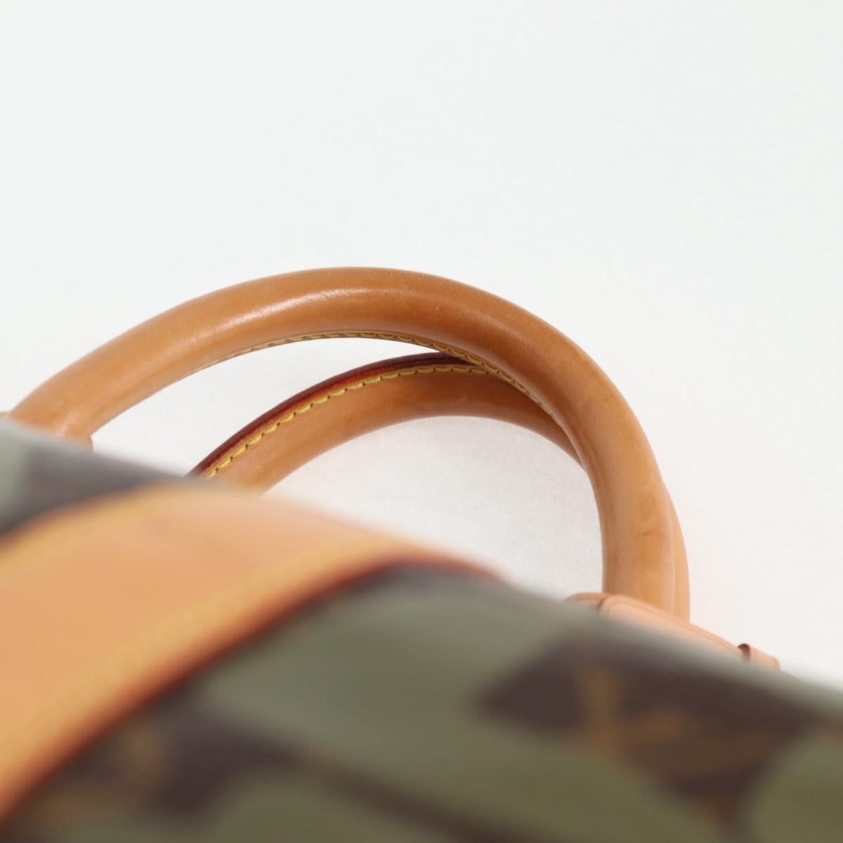 LOUIS VUITTON Monogram Graffiti Keepall 50 Boston Bag Khaki M92196 Auth 126567SM