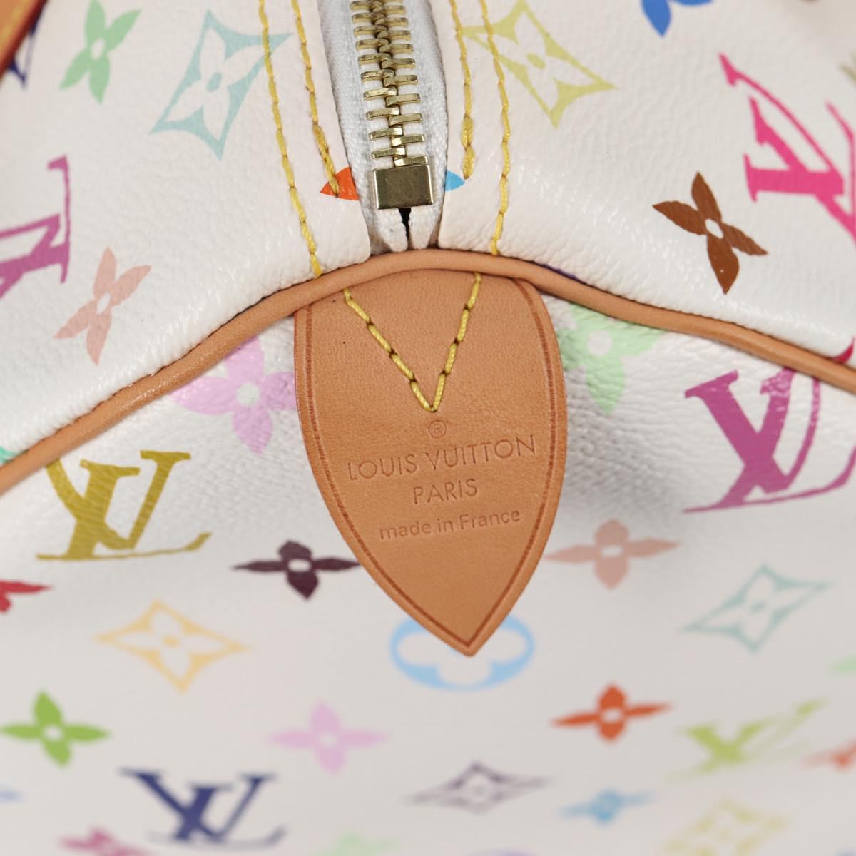 LOUIS VUITTON Monogram Multicolor Speedy 30 Hand Bag White M92643 Auth 126568V