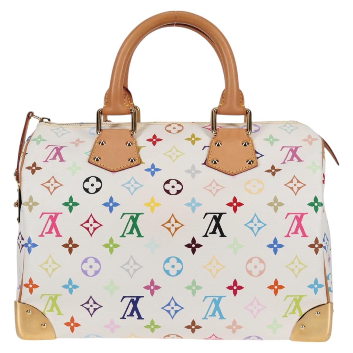LOUIS VUITTON Monogram Multicolor Speedy 30 Hand Bag White M92643 Auth 126568V