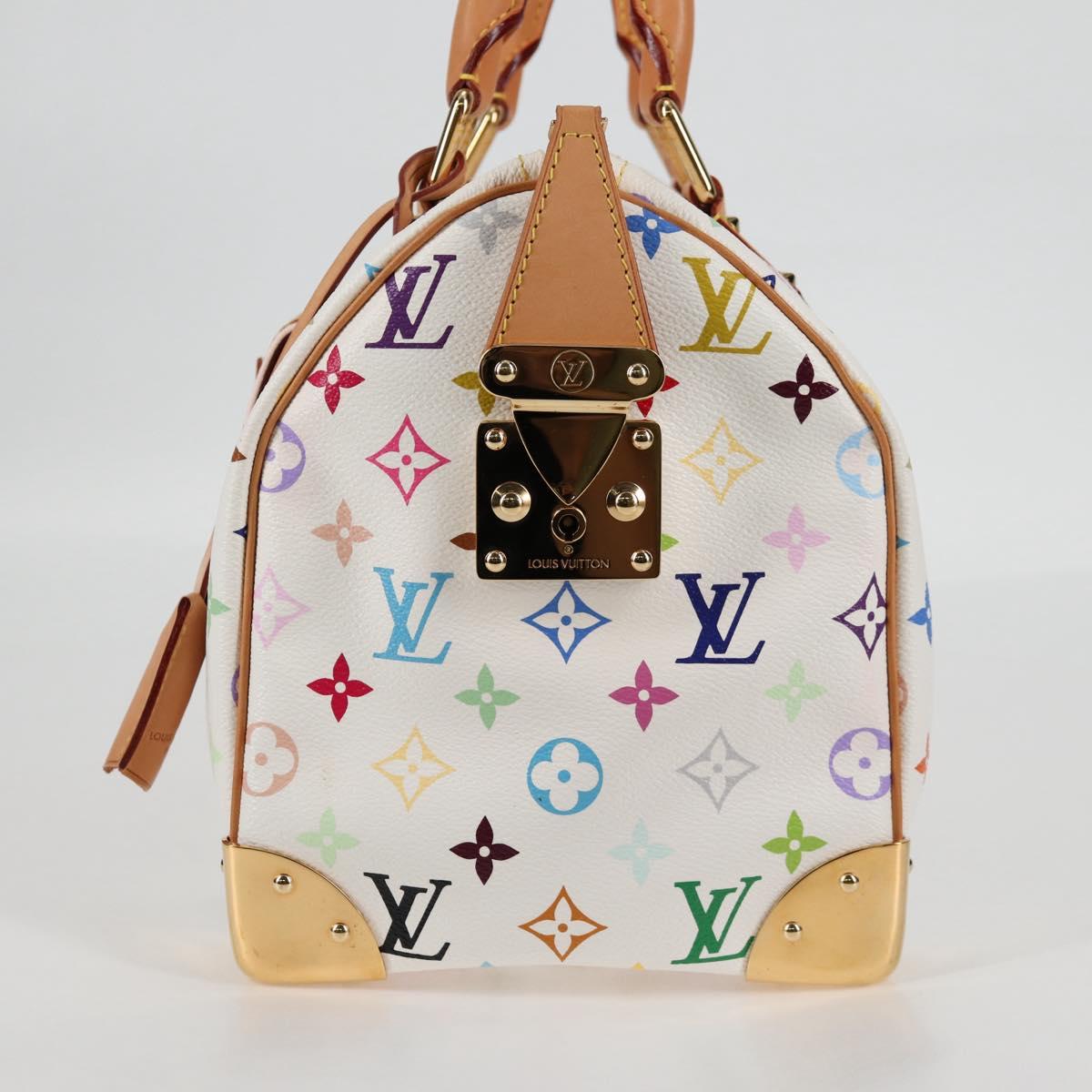LOUIS VUITTON Monogram Multicolor Speedy 30 Hand Bag White M92643 Auth 126568V
