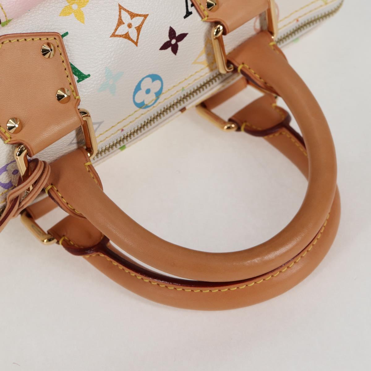 LOUIS VUITTON Monogram Multicolor Speedy 30 Hand Bag White M92643 Auth 126568V