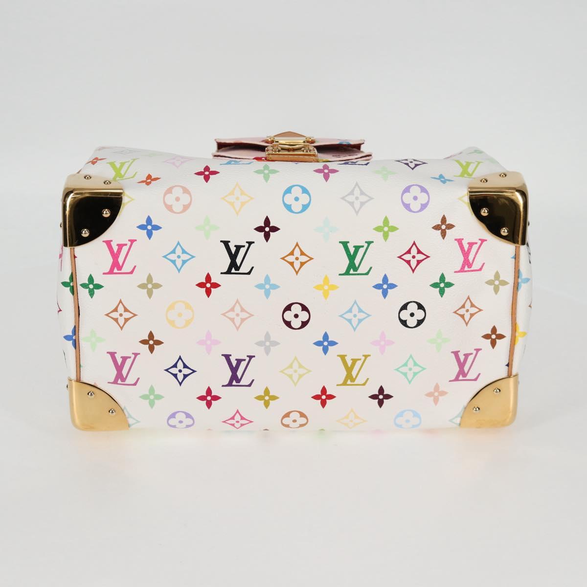 LOUIS VUITTON Monogram Multicolor Speedy 30 Hand Bag White M92643 Auth 126568V