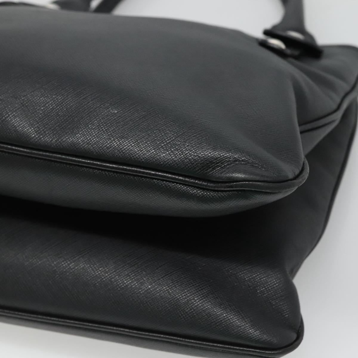 Salvatore Ferragamo Gancini Hand Bag Leather Black Silver Auth 126582