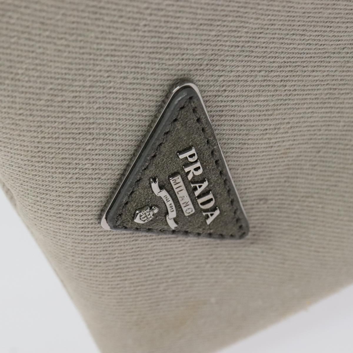 PRADA Bijoux Canapa PM Hand Bag Canvas 2way Gray Auth 126588