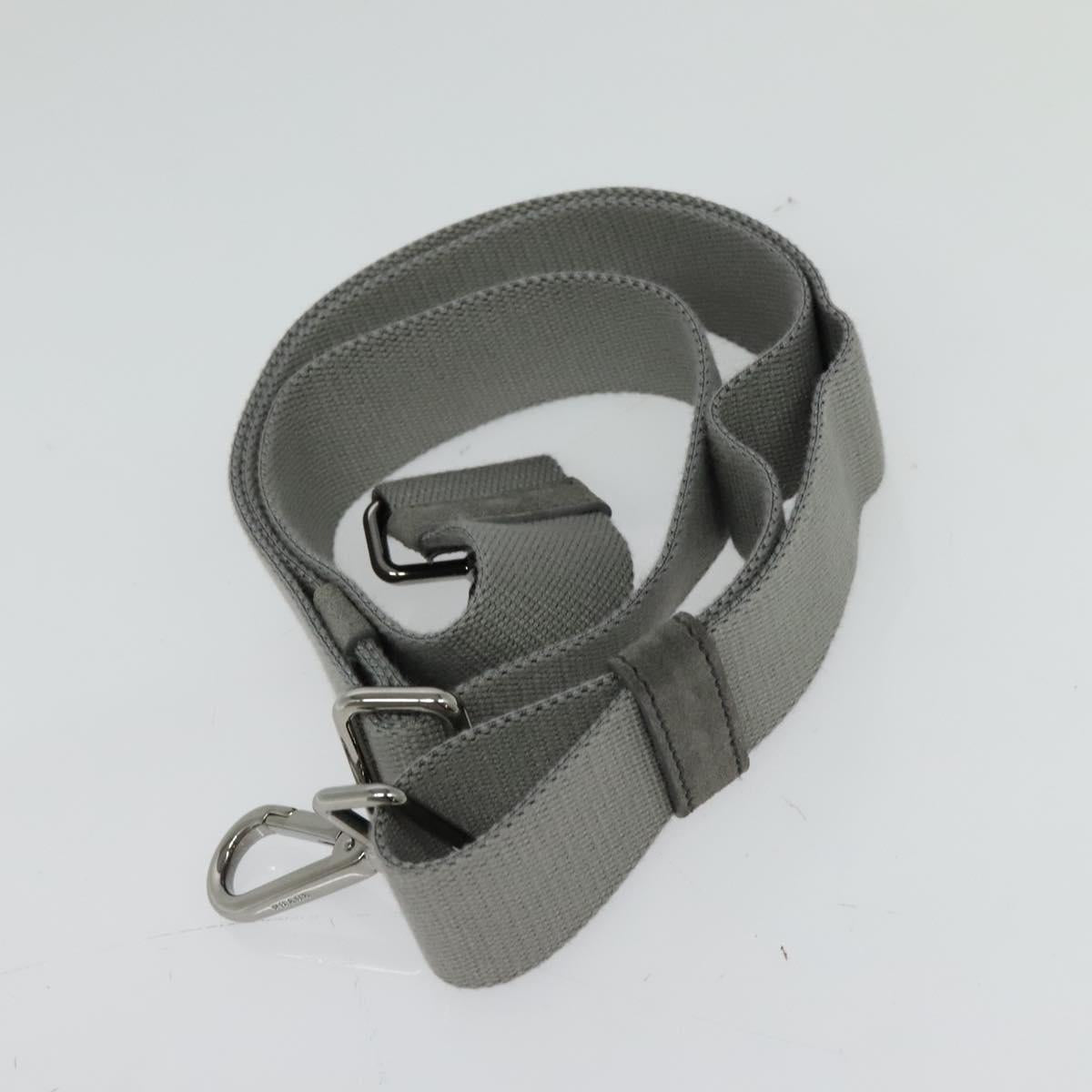 PRADA Bijoux Canapa PM Hand Bag Canvas 2way Gray Auth 126588