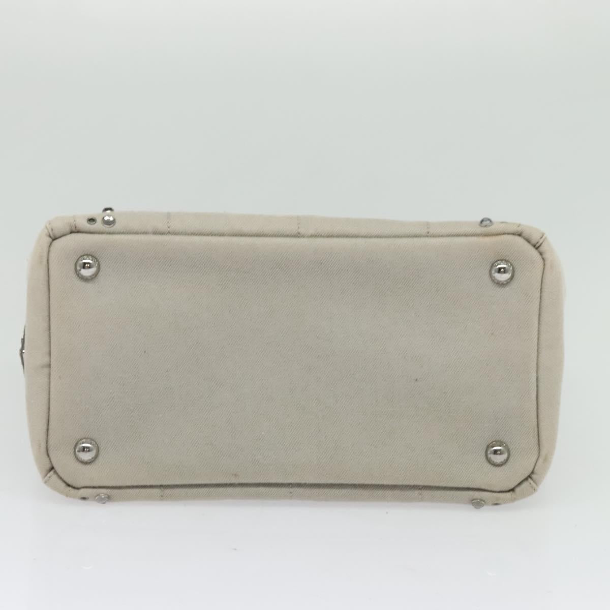 PRADA Bijoux Canapa PM Hand Bag Canvas 2way Gray Auth 126588