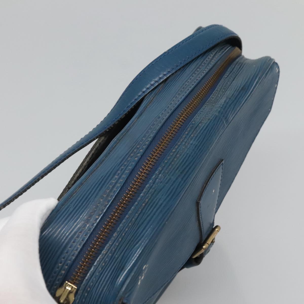 LOUIS VUITTON Epi June Feuille Shoulder Bag Blue M52155 LV Auth 126600