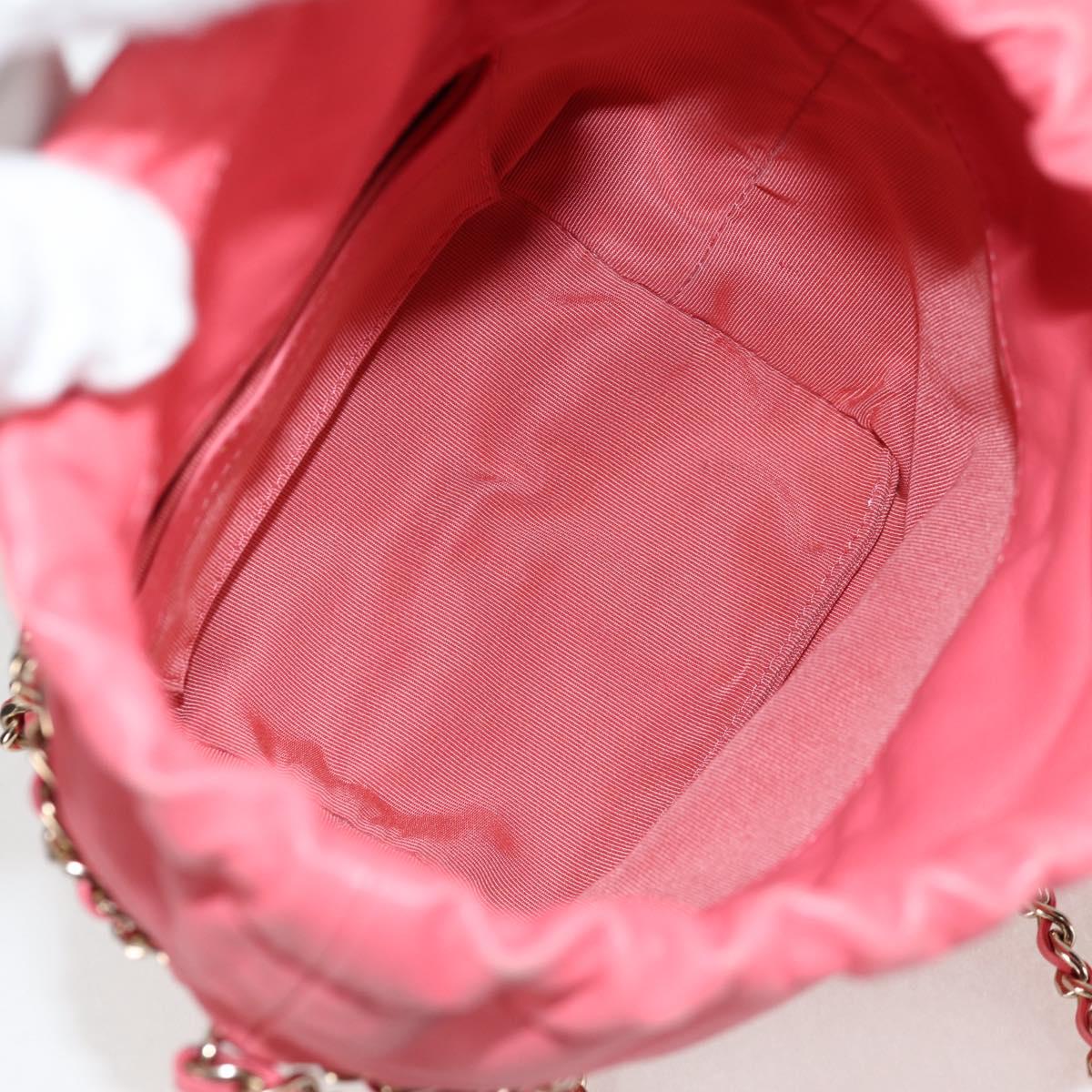 CHANEL Chain Shoulder Bag Lamb Skin Pink Gold CC Auth 126608M