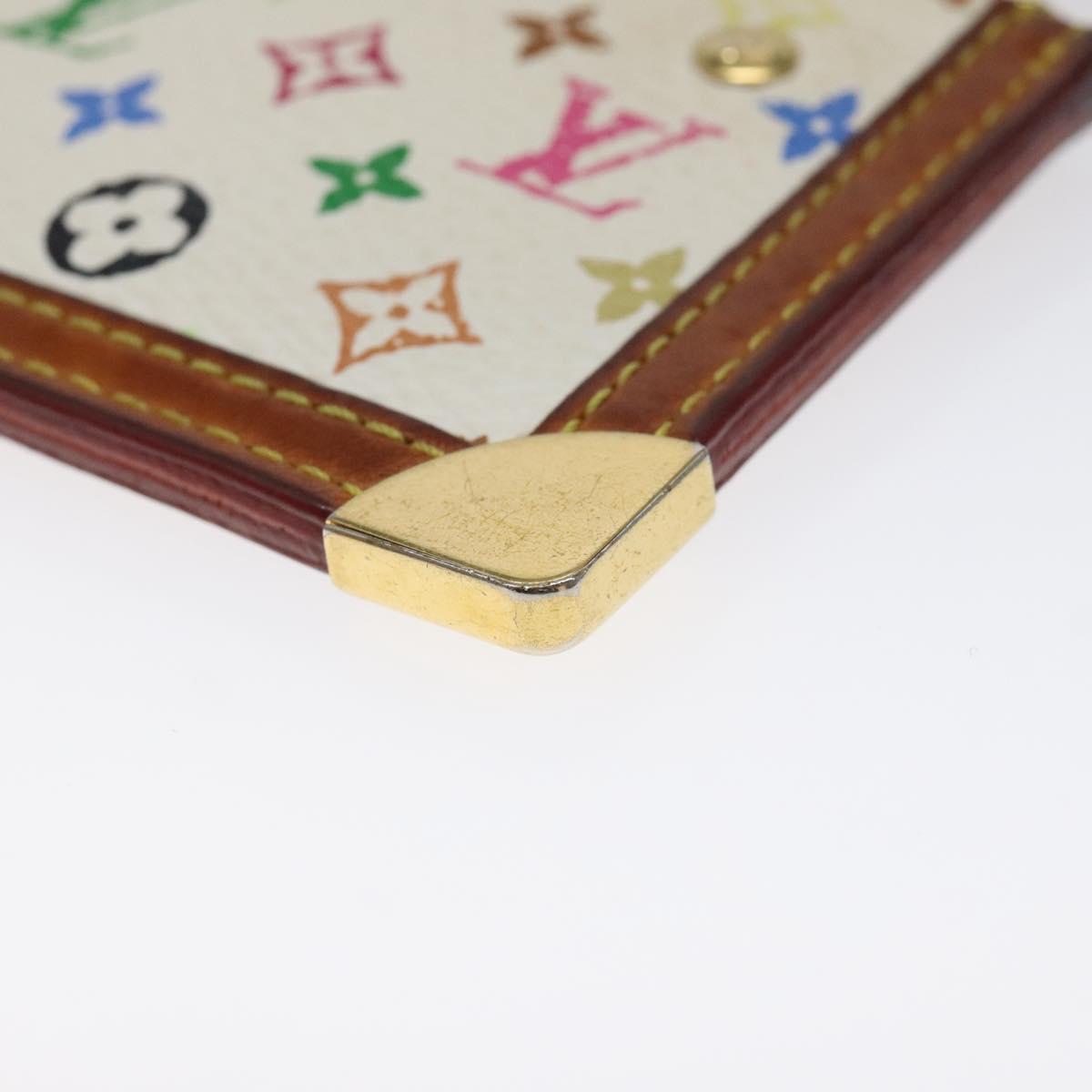 LOUIS VUITTON Monogram Multicolor Pochette Cles Purse White M92655 Auth 126643