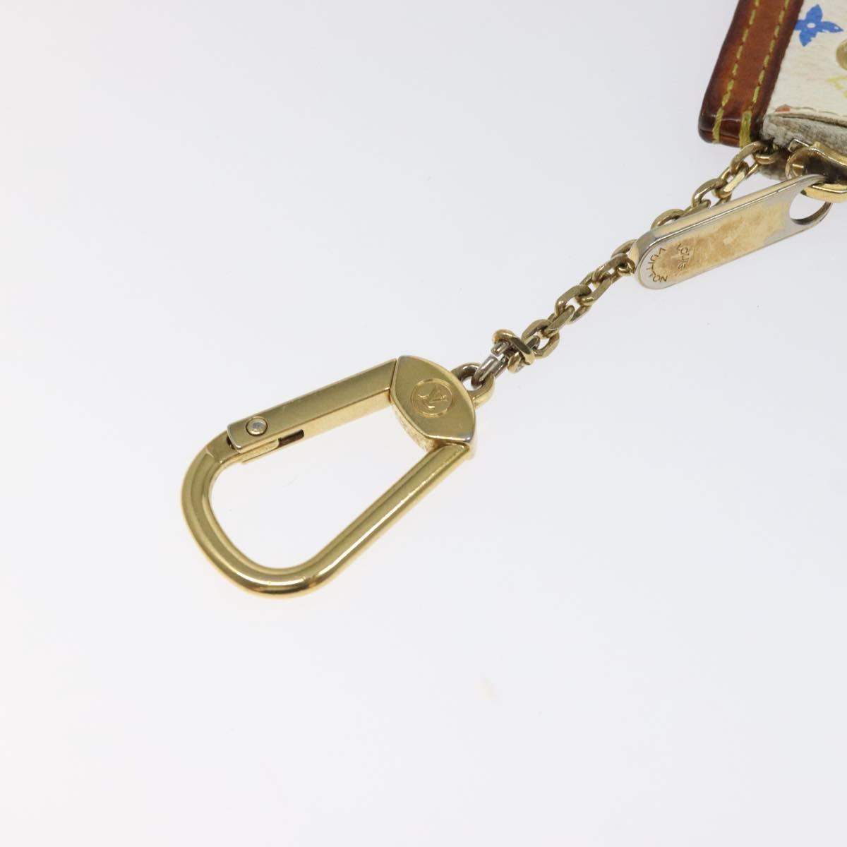 LOUIS VUITTON Monogram Multicolor Pochette Cles Purse White M92655 Auth 126643