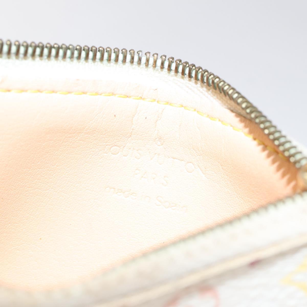 LOUIS VUITTON Monogram Multicolor Pochette Cles Purse White M92655 Auth 126643