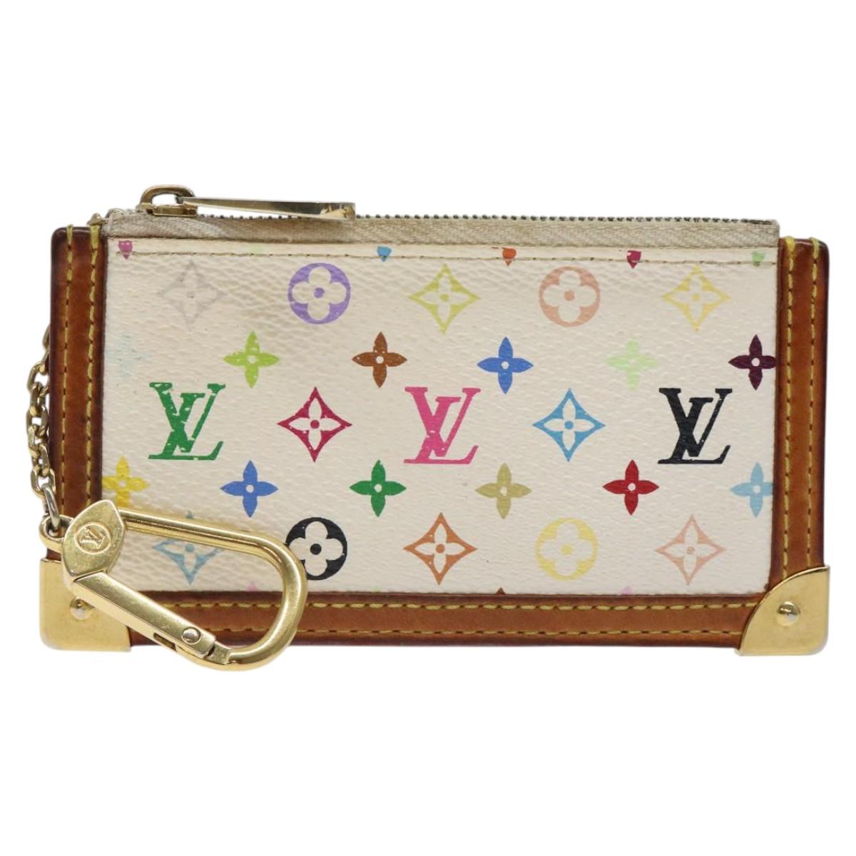 LOUIS VUITTON Monogram Multicolor Pochette Cles Purse White M92655 Auth 126643