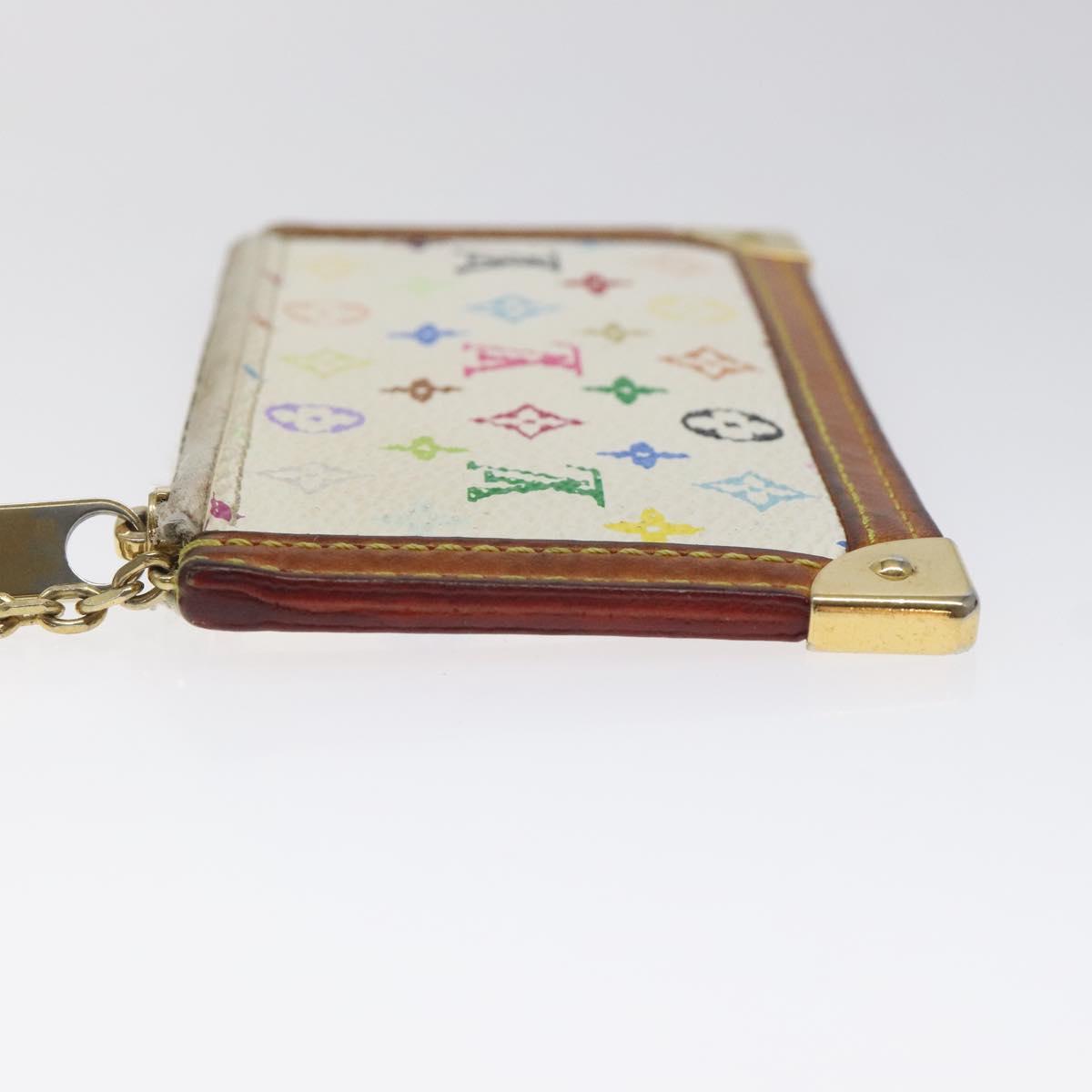 LOUIS VUITTON Monogram Multicolor Pochette Cles Purse White M92655 Auth 126643