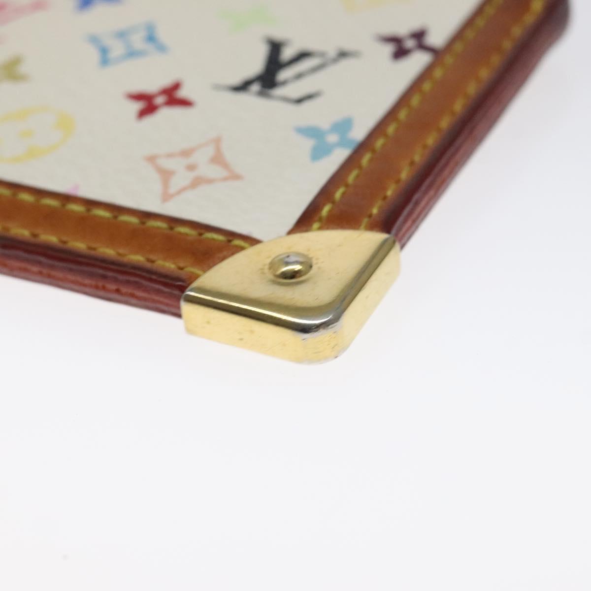 LOUIS VUITTON Monogram Multicolor Pochette Cles Purse White M92655 Auth 126643