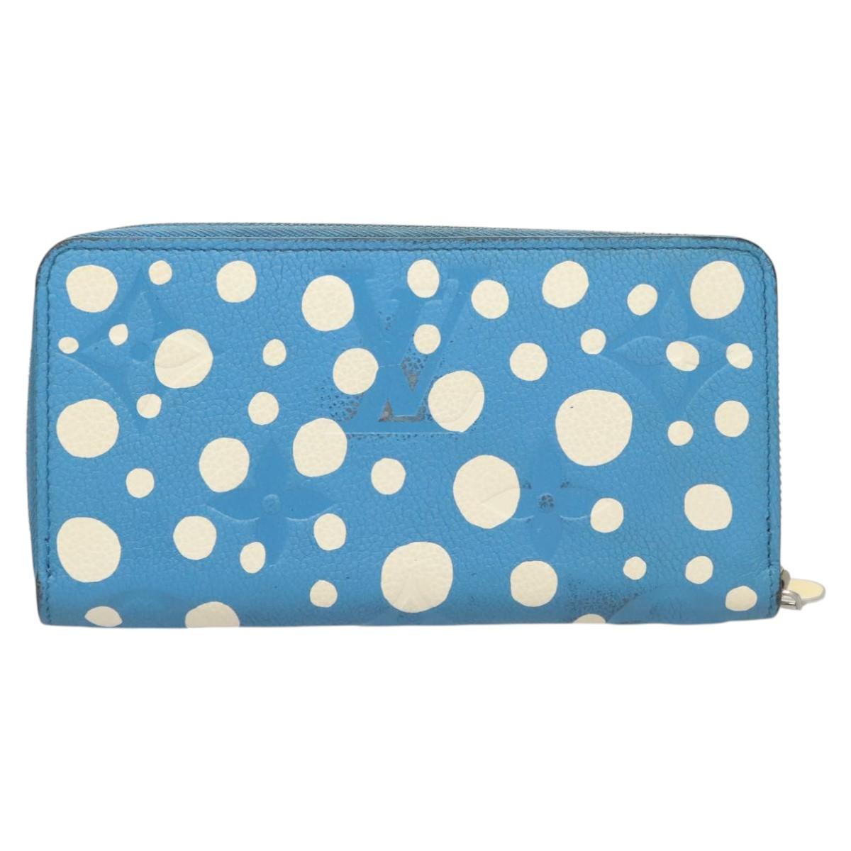 LOUIS VUITTON Empreinte Yayoi Kusama Zippy Wallet Blue M81954 LV Auth 126653