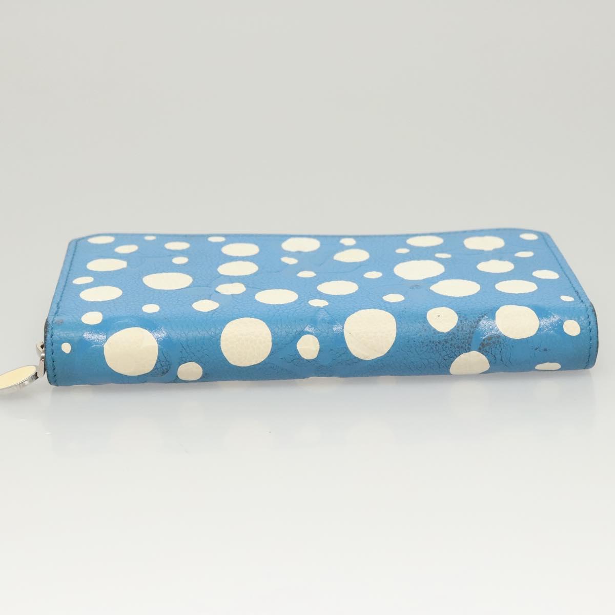 LOUIS VUITTON Empreinte Yayoi Kusama Zippy Wallet Blue M81954 LV Auth 126653