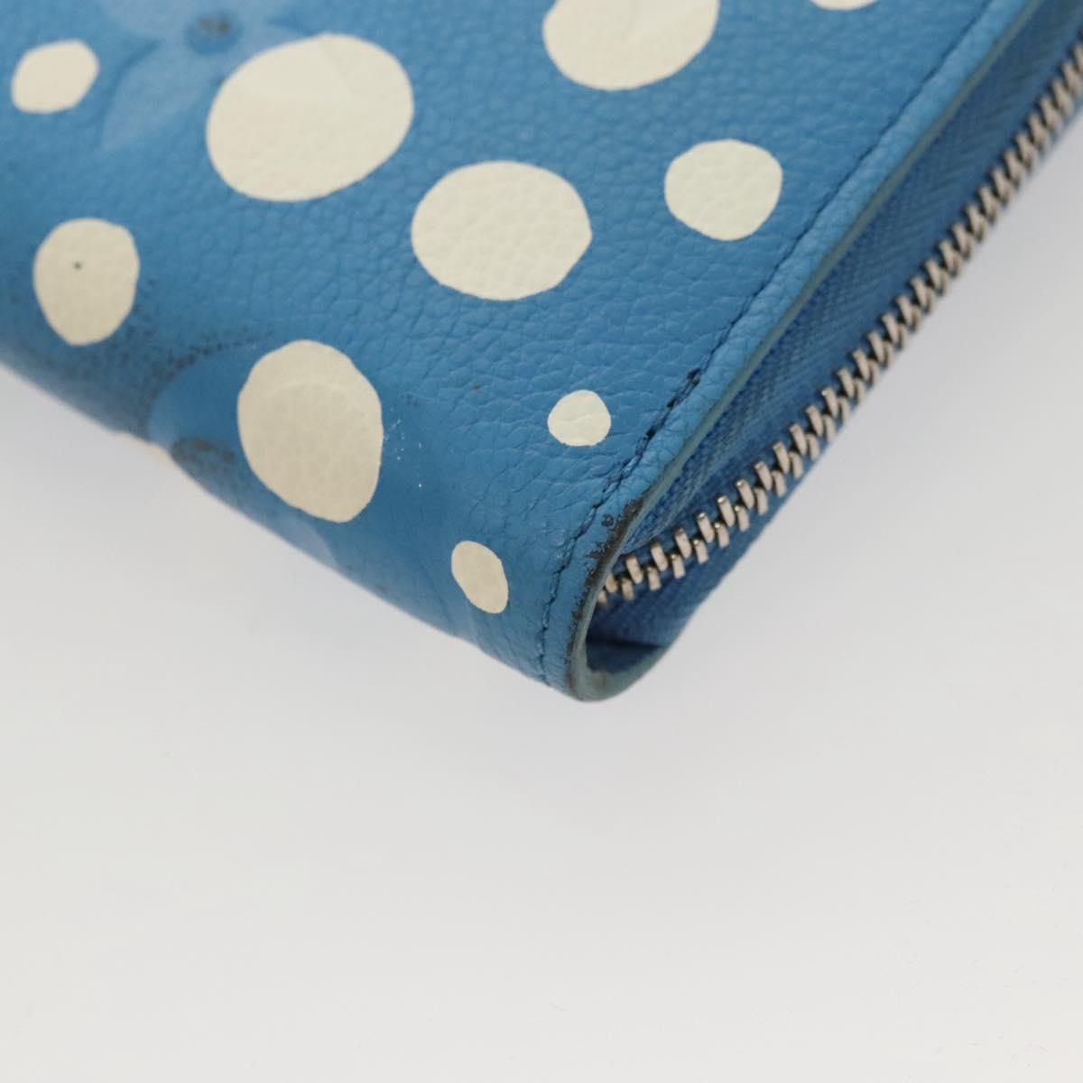 LOUIS VUITTON Empreinte Yayoi Kusama Zippy Wallet Blue M81954 LV Auth 126653