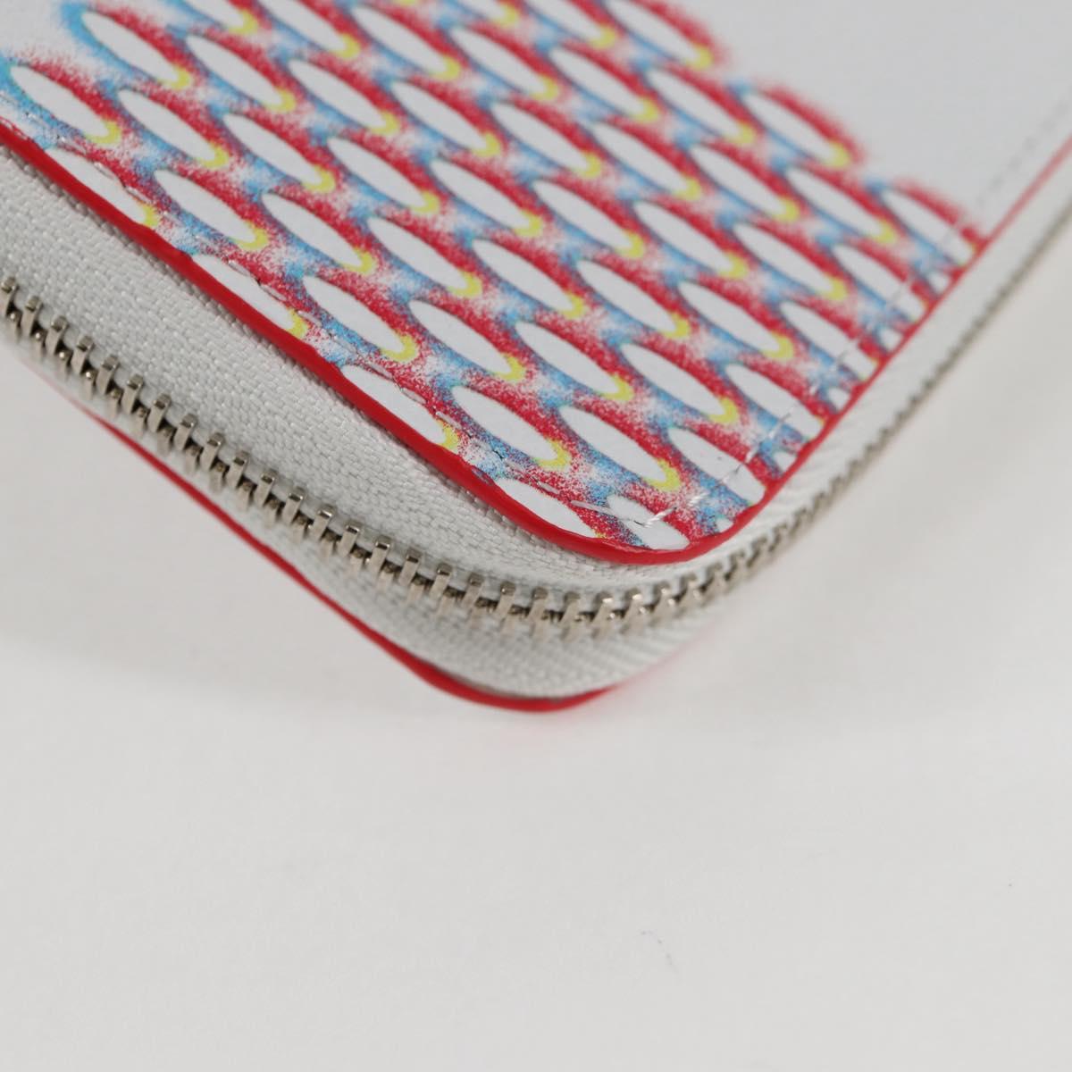 LOUIS VUITTON Damier Spray Zippy Wallet Vertical White M81403 LV Auth 126654SM
