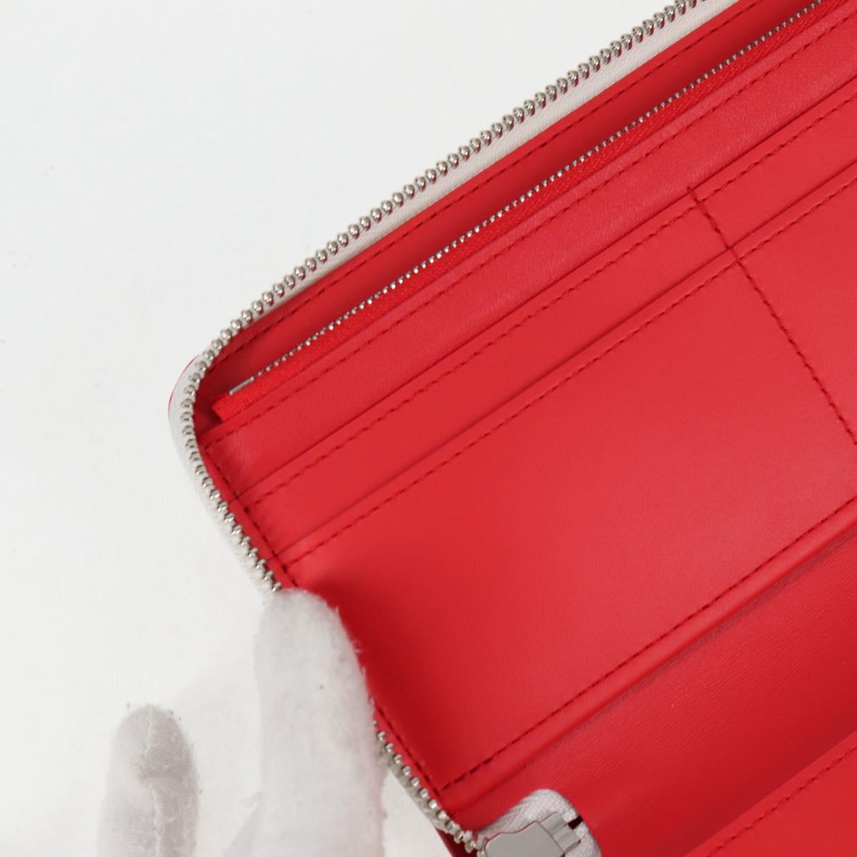 LOUIS VUITTON Damier Spray Zippy Wallet Vertical White M81403 LV Auth 126654M