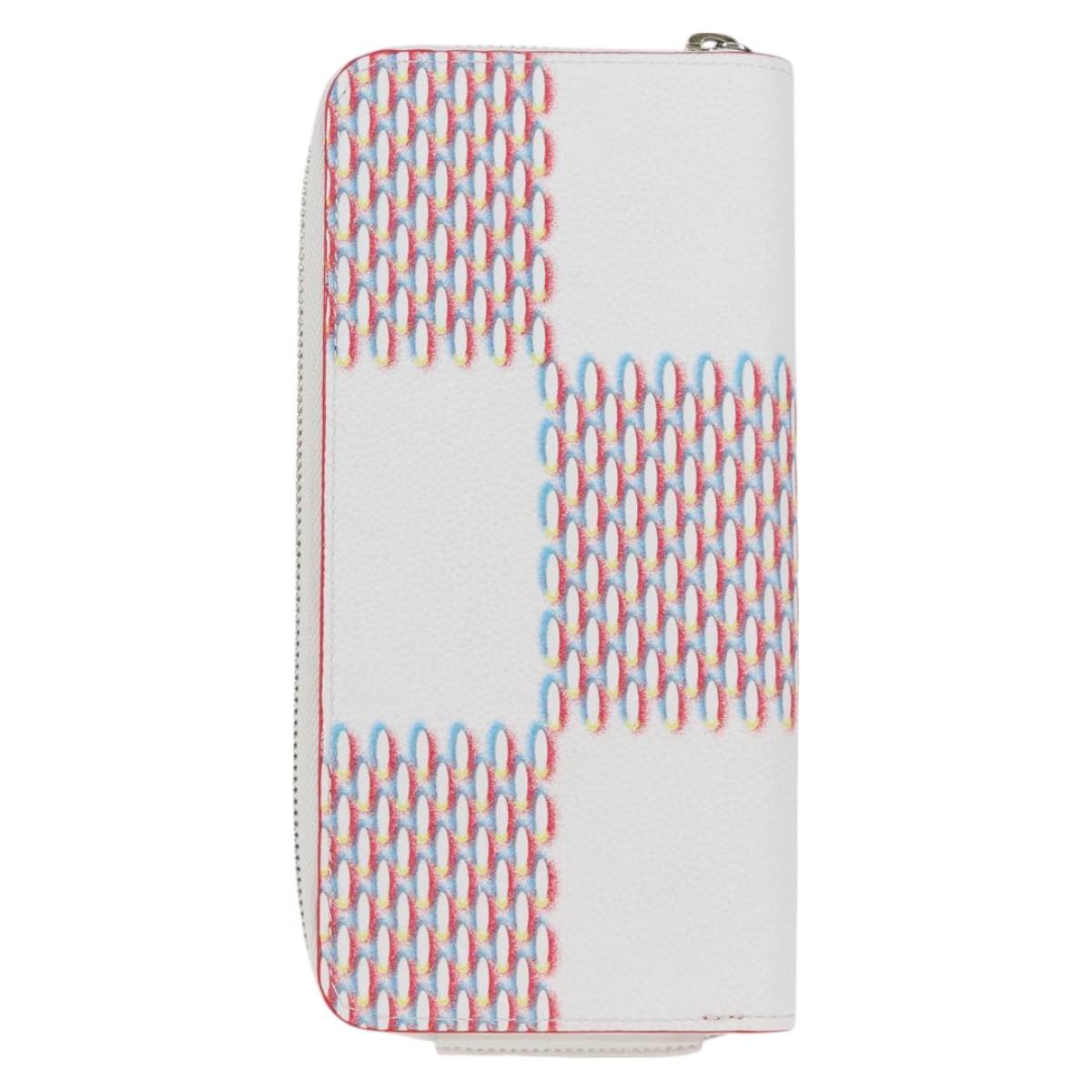 LOUIS VUITTON Damier Spray Zippy Wallet Vertical White M81403 LV Auth 126654SM