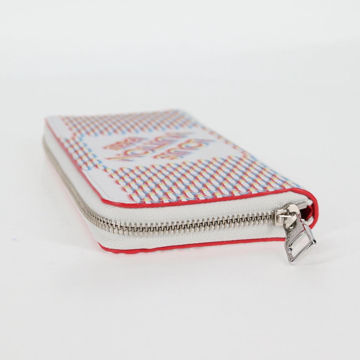 LOUIS VUITTON Damier Spray Zippy Wallet Vertical White M81403 LV Auth 126654SM